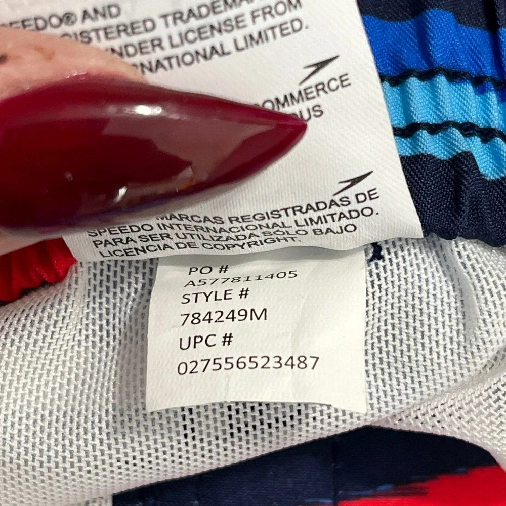 Speedo Shatter Stripe‎ Board Shorts Swim Trunks Striped L Men Beachwear